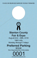 1-Part Custom Parking Hang Tag with Text and Logo