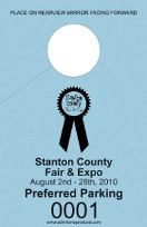 1-Part Custom Parking Hang Tag with Text and Large Logo