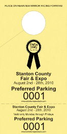 2-Part Custom Parking Hang Tag with Text and Large Logo