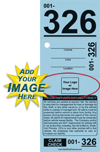 3-Part Custom Valet Parking Ticket with Logo Only