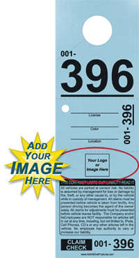 3-part Custom Parking Hang Tag with Logo Only
