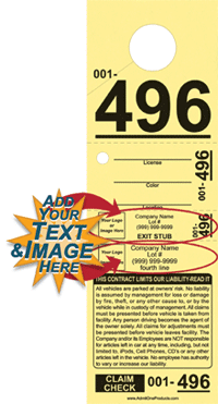 4-part Custom Parking Hang Tag with 2 Logos and Text