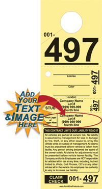 4-part Custom Parking Hang Tag with 1 Logo and Text