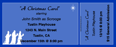 Three Wise Men Full Color Ticket with Text