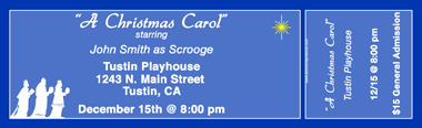 Christmas Three Wise Men Full Color Ticket with Text