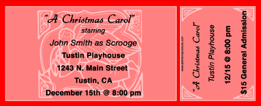 Angel Full Color Ticket with Text