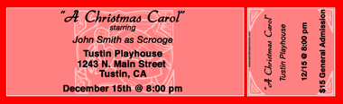 Angel Full Color Ticket with Text
