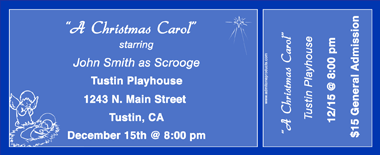 Christmas Angel &amp; Manger Medium Full Color Ticket with Text