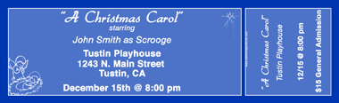 Christmas Angel &amp; Manger Full Color Ticket with Text