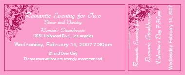 Valentine's Angels Medium Full Color Ticket