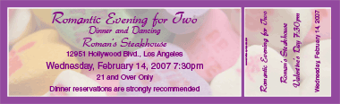 Valentine's Heart Candy Full Color Ticket