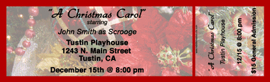 Christmas Decorations Full Color Ticket with Text