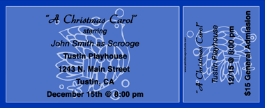 Christmas Dove Medium Full Color Ticket with Text