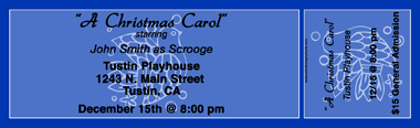 Christmas Dove Full Color Ticket with Text
