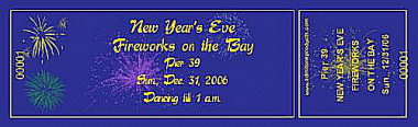 Fireworks Full Color Ticket with Text