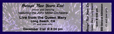 New Year's Purple Fireworks Full Color Ticket