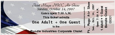 American Flag Full Color Ticket with Text