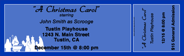 Christmas Nativity Scene Full Color Ticket with Text