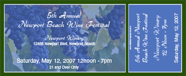 Wine Festival Grape Painting Medium Souvenir Ticket