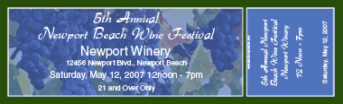 Wine Festival Grape Painting Souvenir Ticket