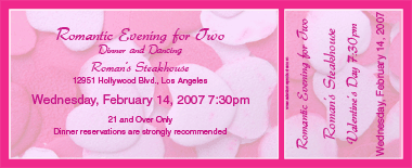 Valentine's Heart Confetti Medium Full Color Ticket