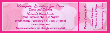 Valentine's Heart Confetti Full Color Ticket