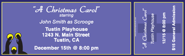 Christmas Jesus, Mary, &amp; Joseph Full Color Ticket with Text