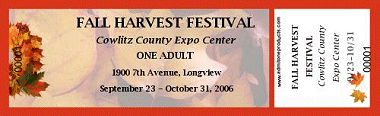 Fall Leaves Full Color Ticket with Text