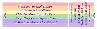 Rainbow 1 Full Color Ticket with Text