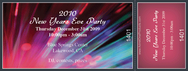 Light Show Medium Full Color Ticket with Text