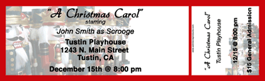 Christmas Nutcrackers Full Color Ticket with Text