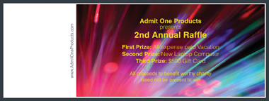 Light Show Full Color Raffle Ticket with Text