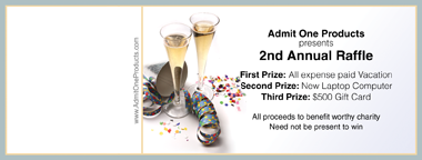 A Toast Full Color Raffle Ticket with Text
