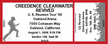 Rock 'n' Roll Medium Full Color Ticket with Text