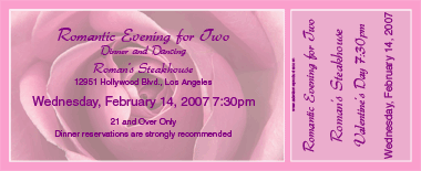 Valentine's Rose Close Up Medium Full Color Ticket