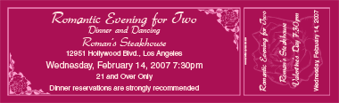 Valentine's Roses Full Color Ticket