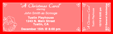 Santa Claus Full Color Ticket with Text