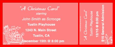 Sleigh Ride Full Color Ticket with Text