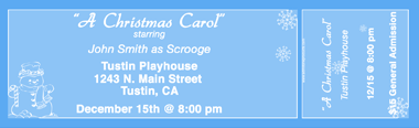 Snowman Full Color Ticket with Text