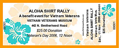 Aloha 2 Medium Full Color Ticket with Text