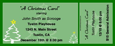 Christmas Trees Full Color Ticket with Text
