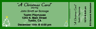 Christmas Trees Full Color Ticket with Text