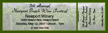 Wine Festival Vineyard Souvenir Ticket