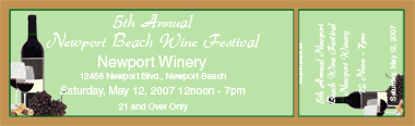 Wine Festival Wine Setting Souvenir Ticket