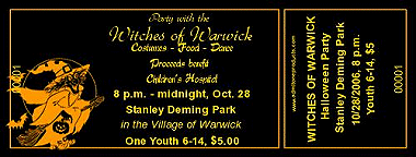 Witch 1 Medium Full Color Ticket with Text