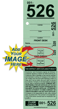 5-part Custom Valet Parking Ticket with Logo Only
