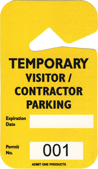 2-3/4" x 4-7/8" Plastic Temporary-Visitor/Contractor Hang Tag