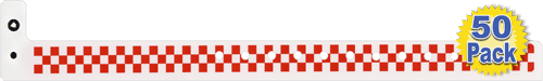 Premium Checkerboard Plastic Wristbands 50 pack