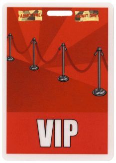 VIP Ropes & Red Carpet Badge (RED) with Foil Security