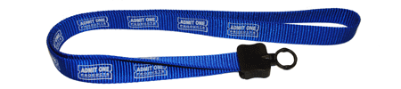 Admit One 3/4" Screen Printed Nylon Lanyards w/ O-ring